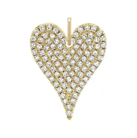 14k Diamond Heart Charm