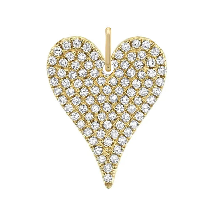 14k Diamond Heart Charm