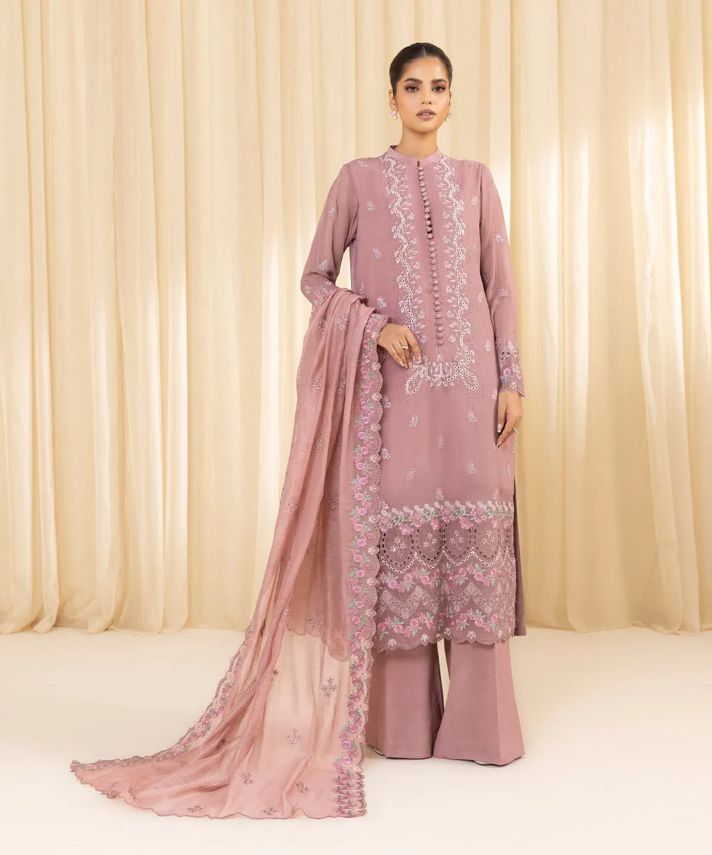 3 Piece -  Embroidered Georgette Chiffon Suit