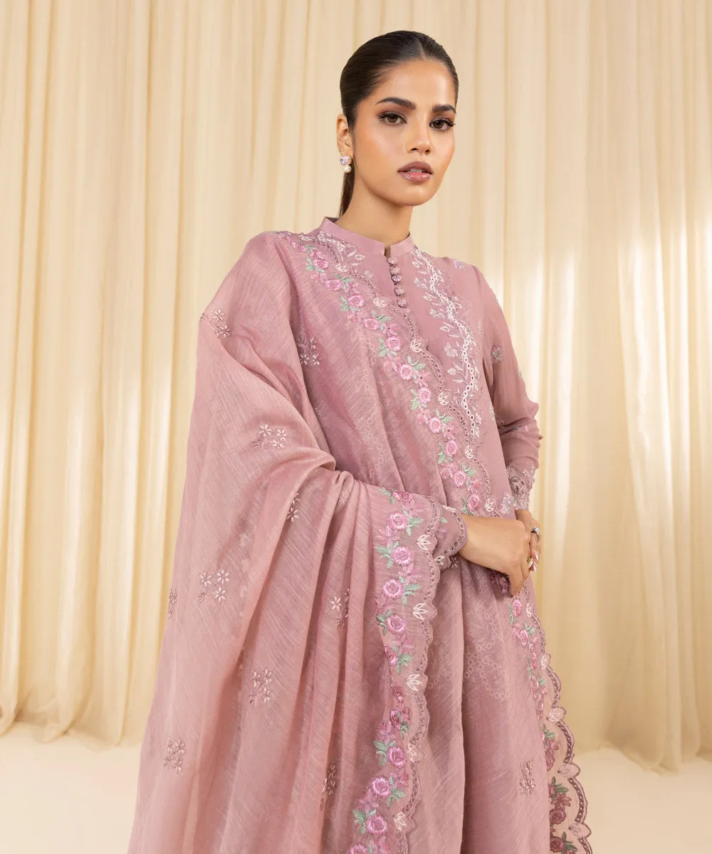 3 Piece -  Embroidered Georgette Chiffon Suit