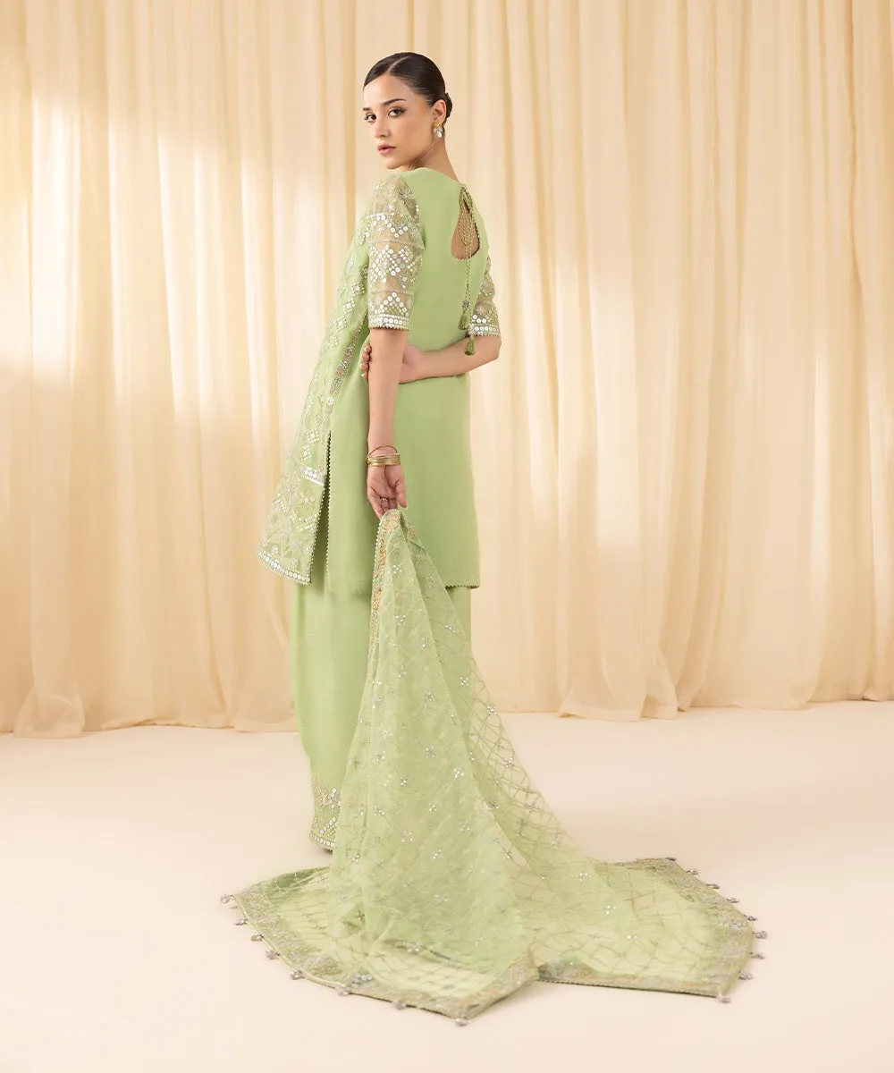 3 Piece -  Embroidered Organza Suit