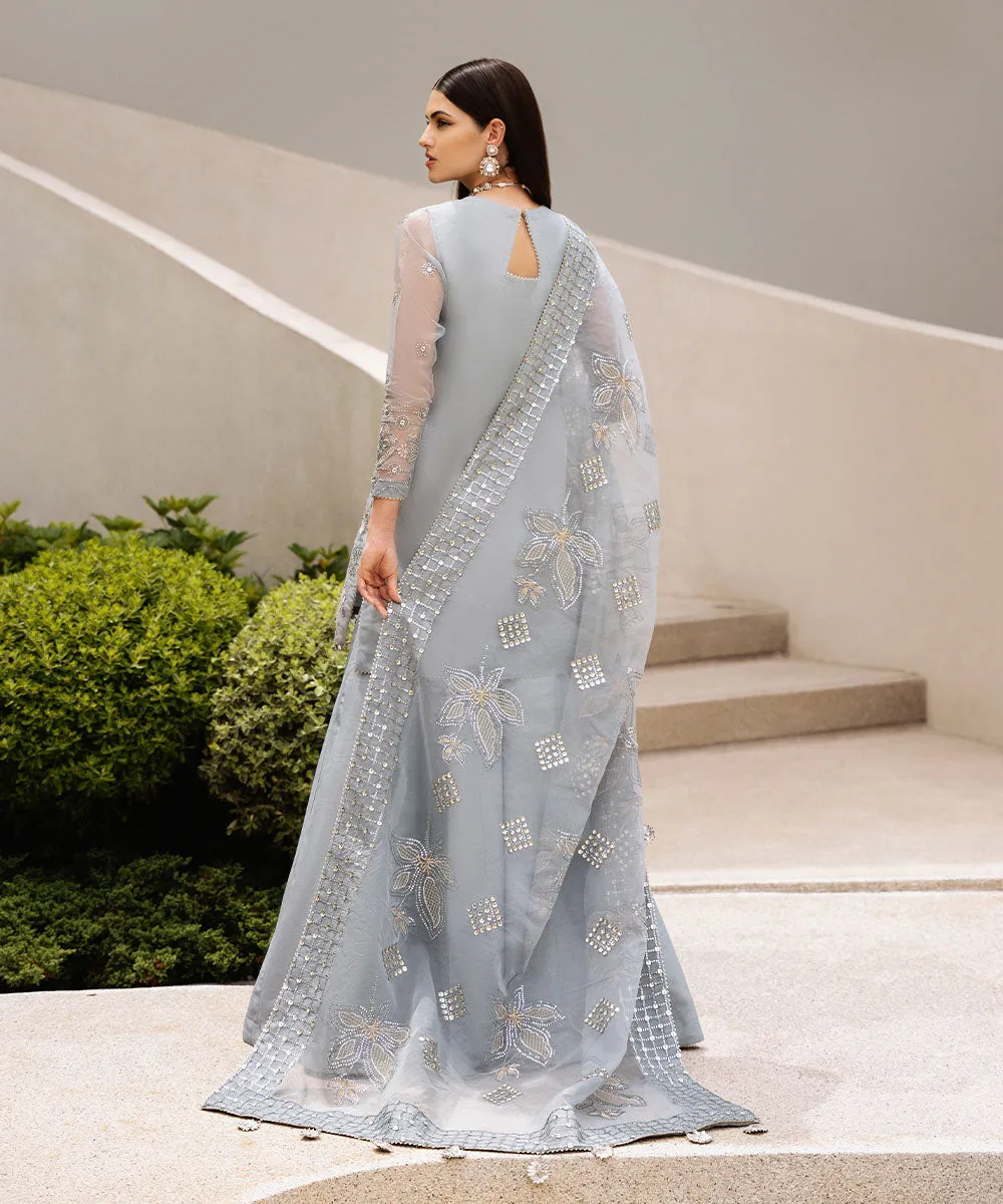 3 Piece -  Embroidered Organza Suit