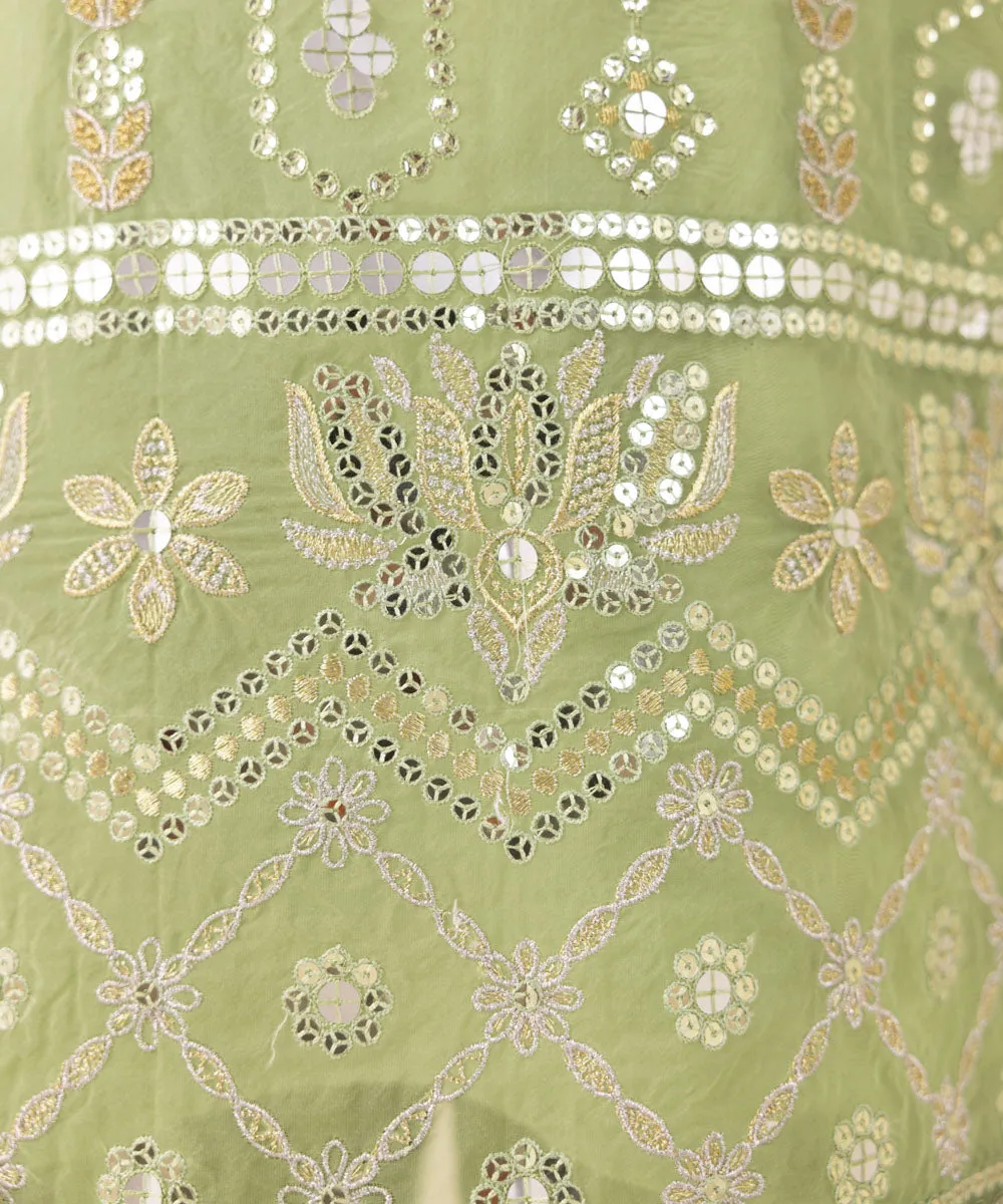 3 Piece -  Embroidered Organza Suit