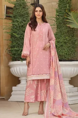 3PC Printed Unstitched Lawn Suit KLA-2384