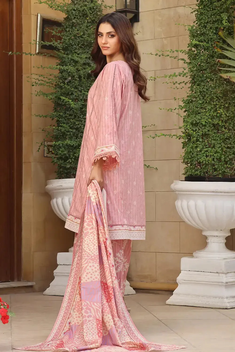 3PC Printed Unstitched Lawn Suit KLA-2384