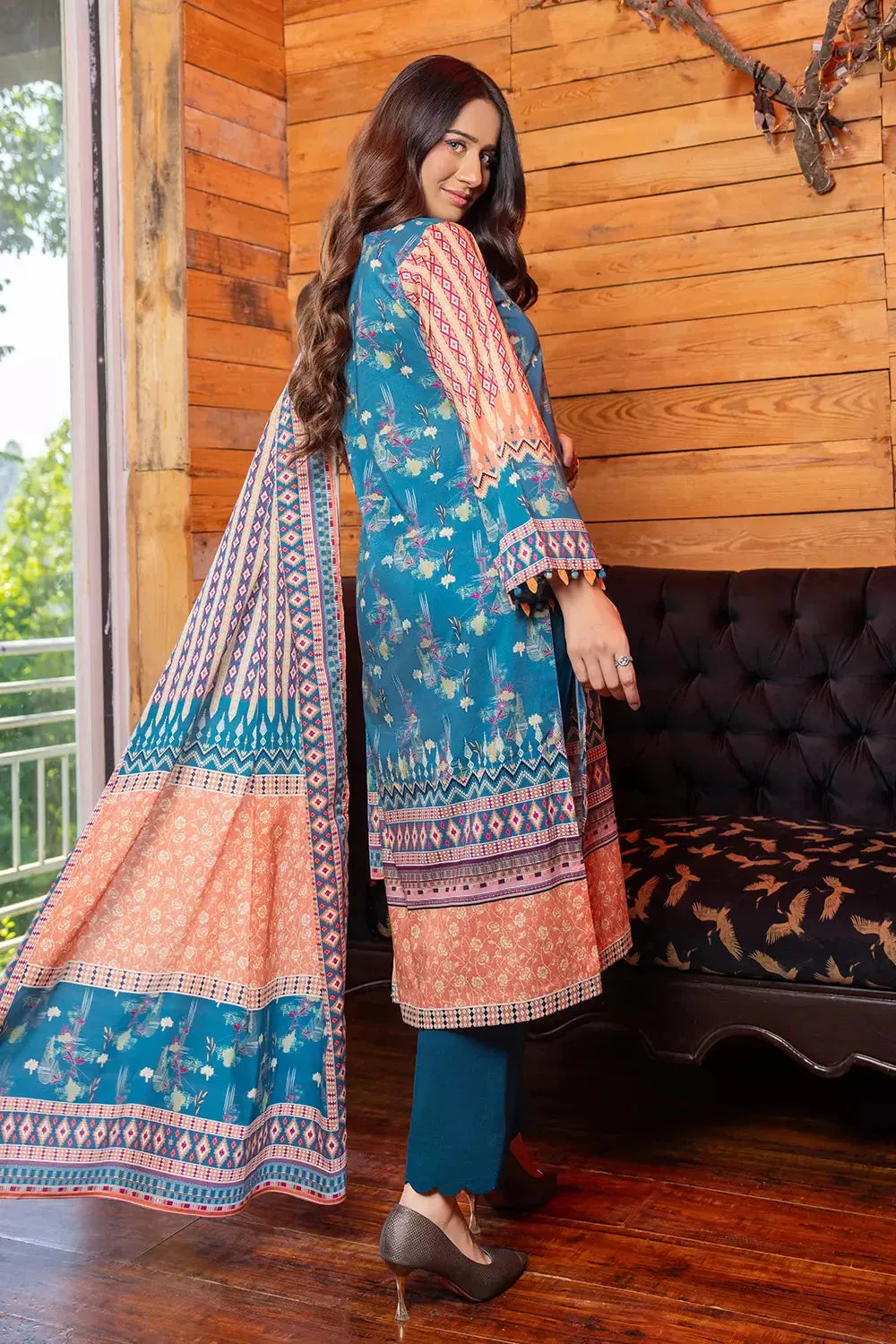 3PC Printed Unstitched Lawn Suit KLA-2753