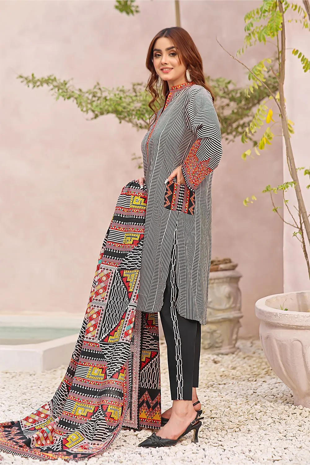 3PC Unstitched Khaddar Suit KKH-2344