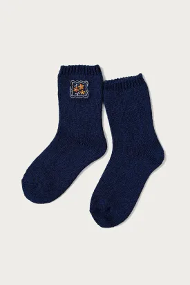 56 Yarns COOKIE Embroidery Socks - Navy
