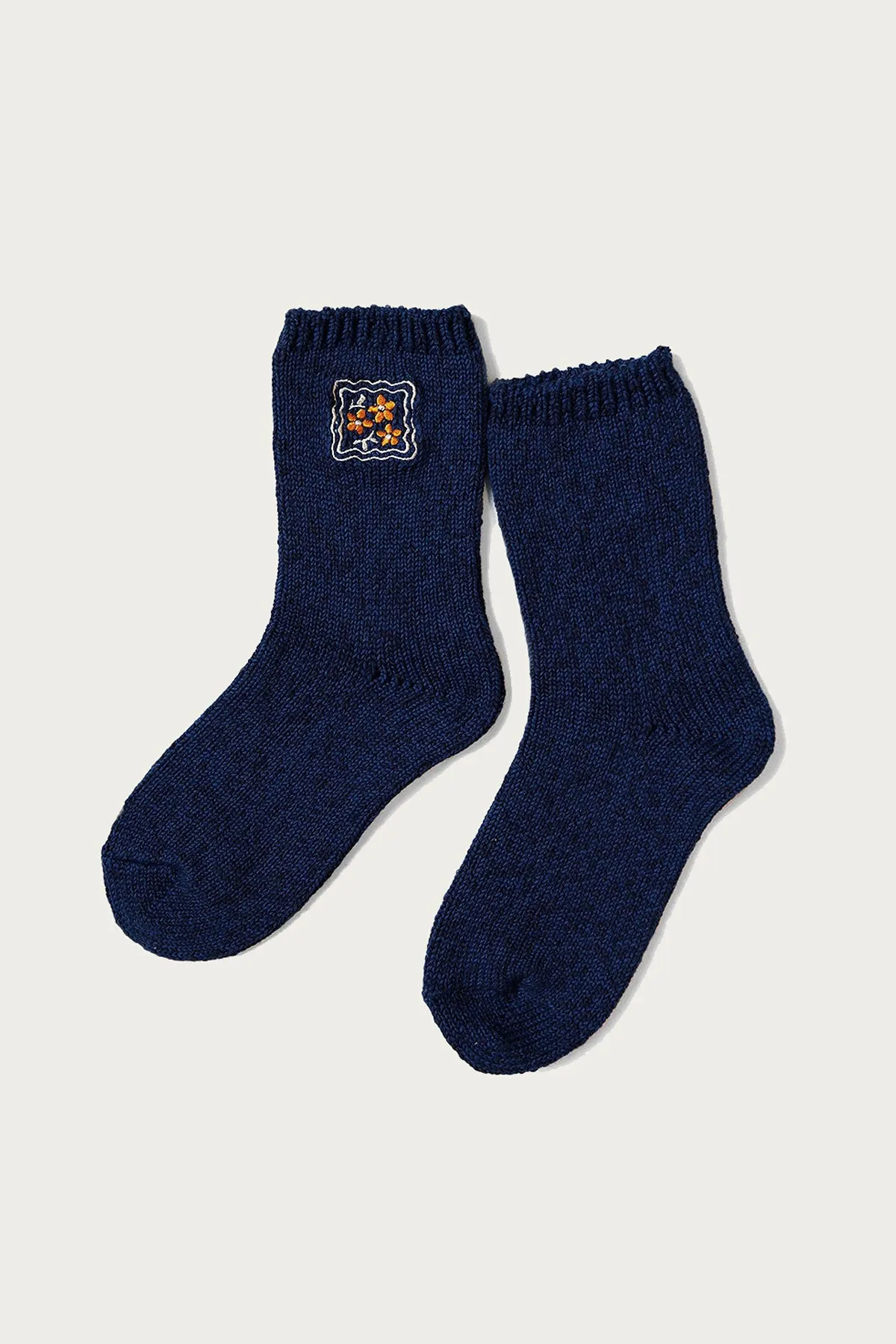 56 Yarns COOKIE Embroidery Socks - Navy