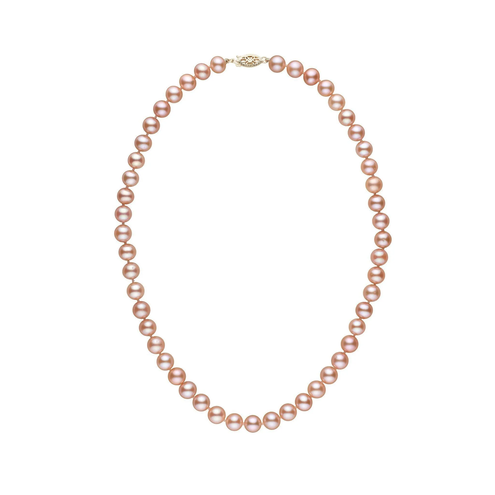 7.5-8.0 mm 16 Inch AA  Pink to Peach Freshwater Pearl Necklace