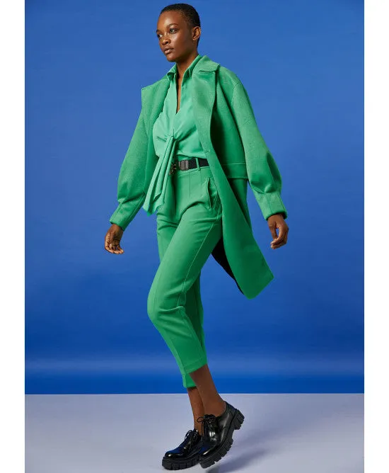 Access Green Blouse With Front Pleats