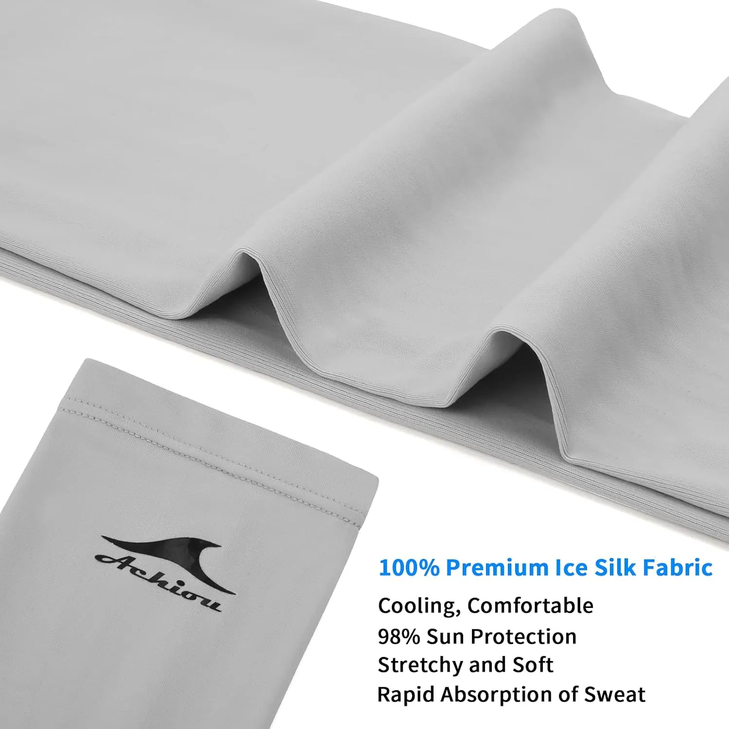 Achiou Cooling Ice Silk Arm Sleeves, Summer UV Sun Protection Compression Sleeves UPF 50  for Women Volleyball Youth Sports