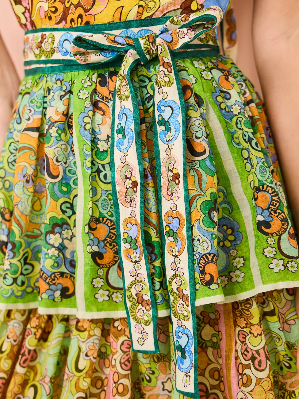 Alemais Dreamer Halter Tier Dress in Multi