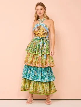 Alemais Dreamer Halter Tier Dress in Multi