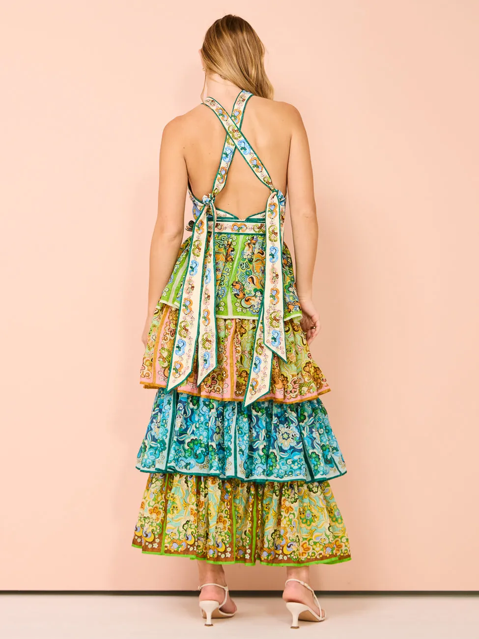 Alemais Dreamer Halter Tier Dress in Multi