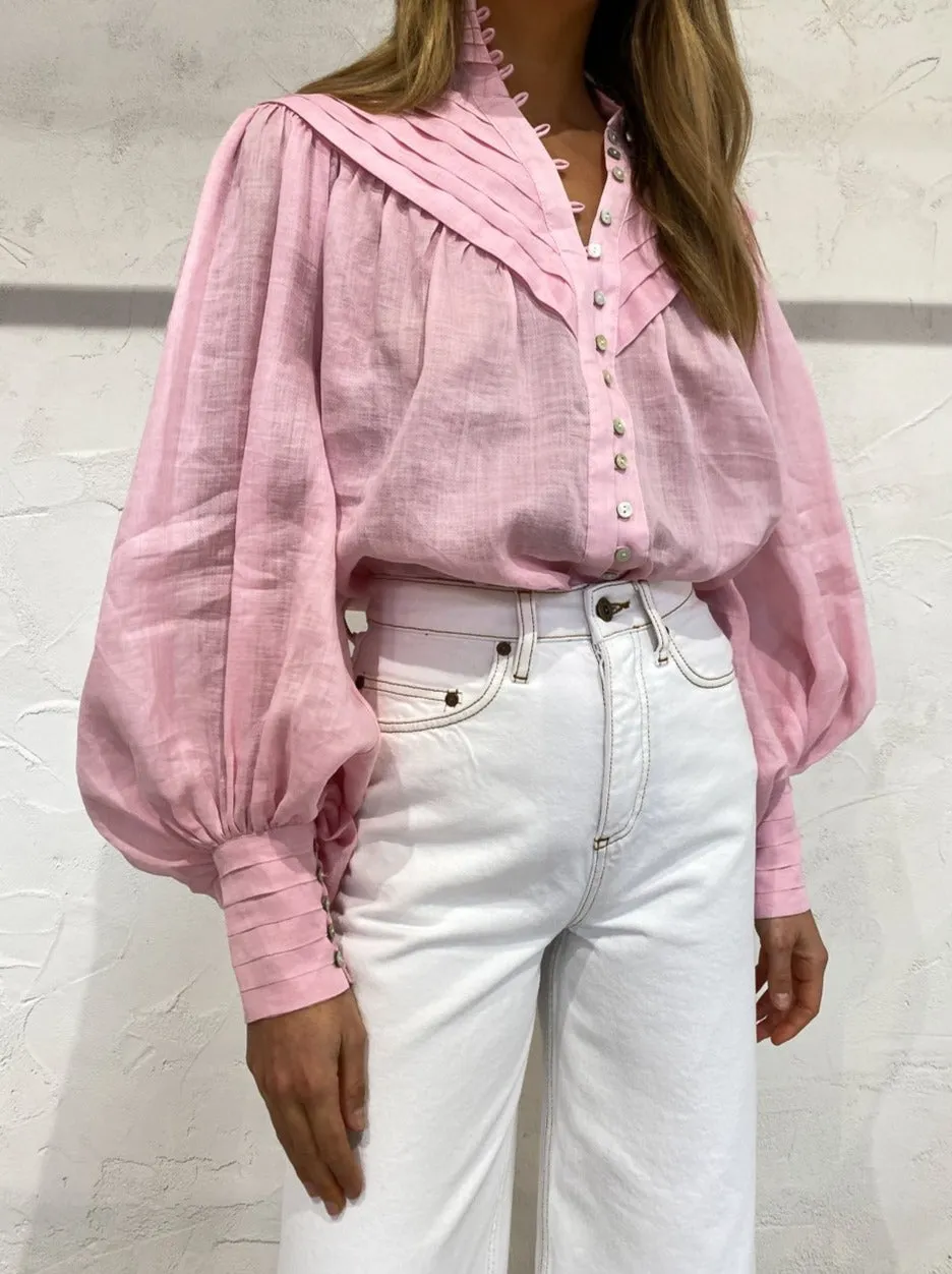 Sure, the optimized title for this product could be Stylish Candy Pink Alemais Halcyon Shirt for Women.