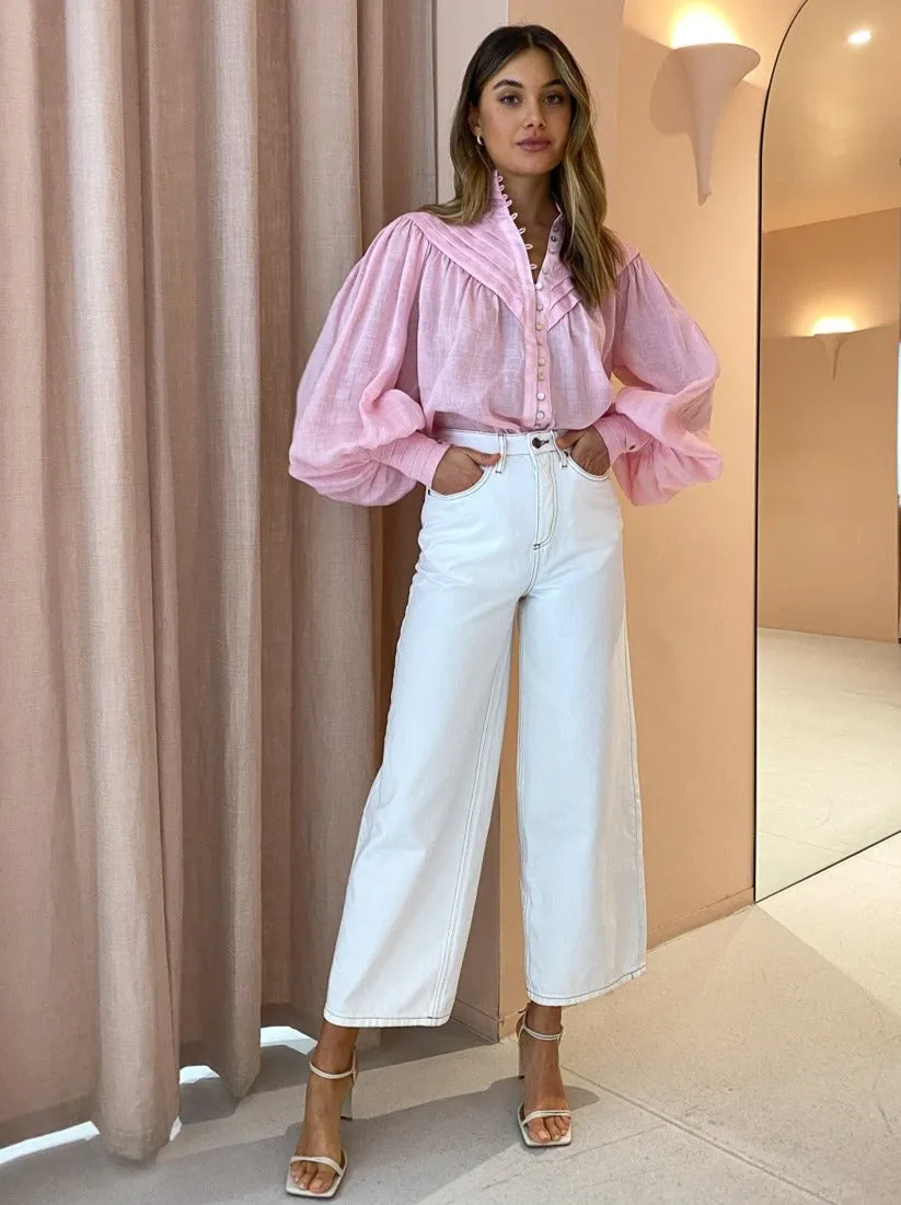 Sure, the optimized title for this product could be Stylish Candy Pink Alemais Halcyon Shirt for Women.