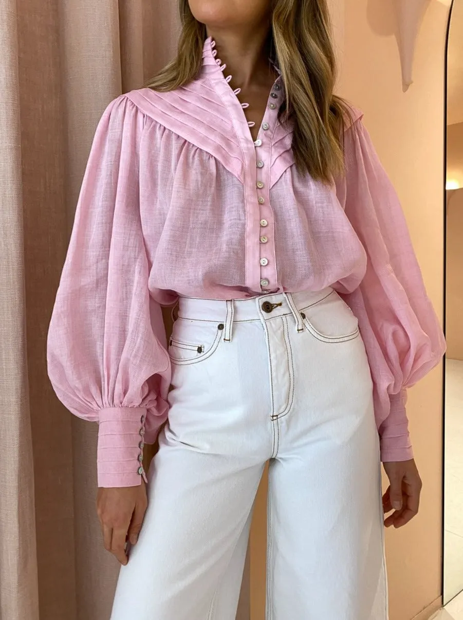 Sure, the optimized title for this product could be Stylish Candy Pink Alemais Halcyon Shirt for Women.