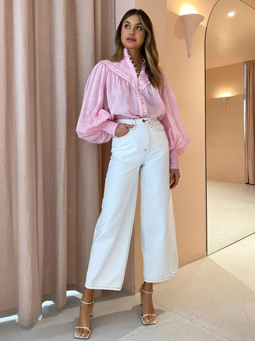 Sure, the optimized title for this product could be Stylish Candy Pink Alemais Halcyon Shirt for Women.