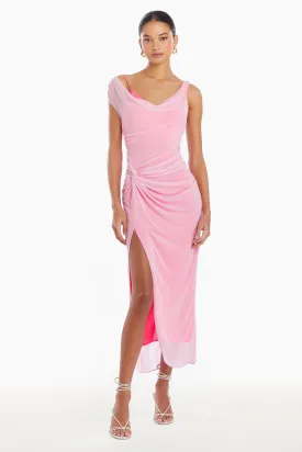 Aliana Elegant A-Line Dress with Floral Embroidery