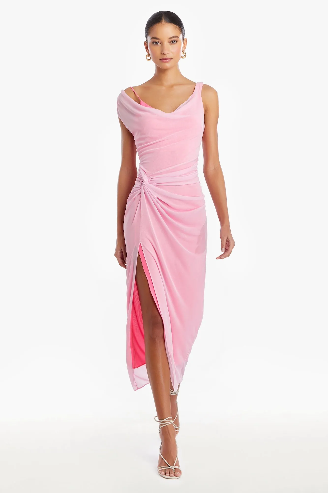 Aliana Elegant A-Line Dress with Floral Embroidery