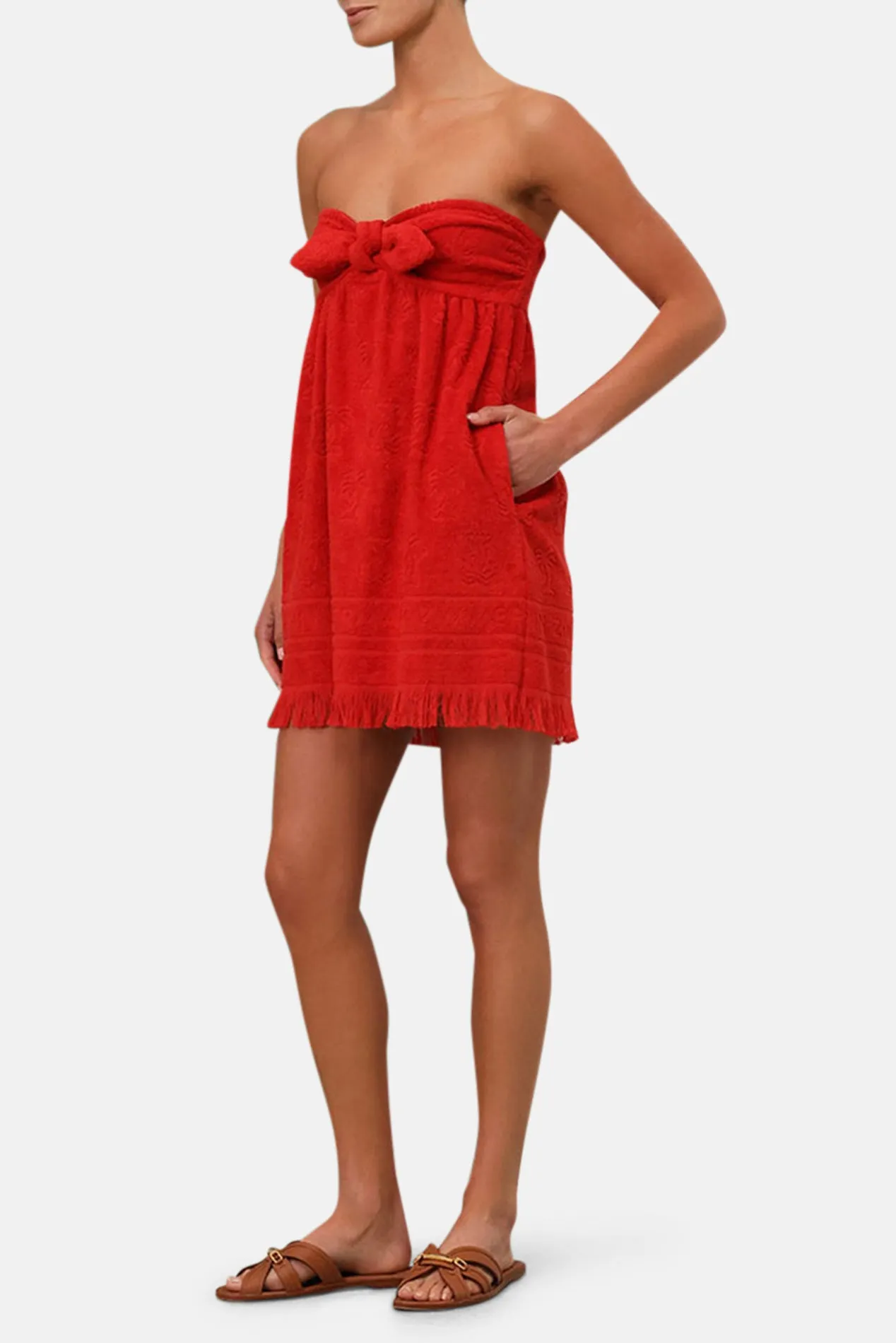 Alight Toweling Mini Dress Red