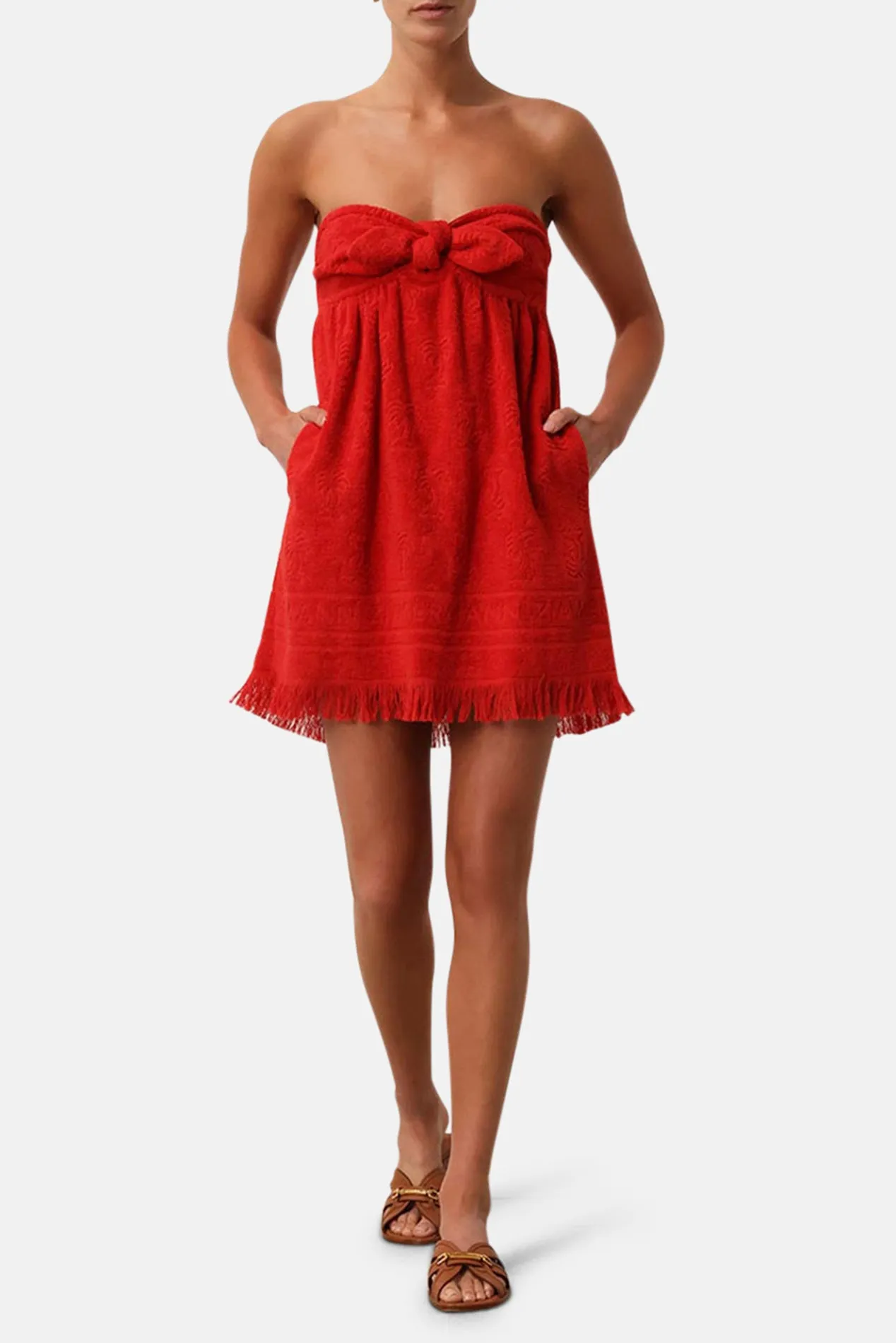 Alight Toweling Mini Dress Red