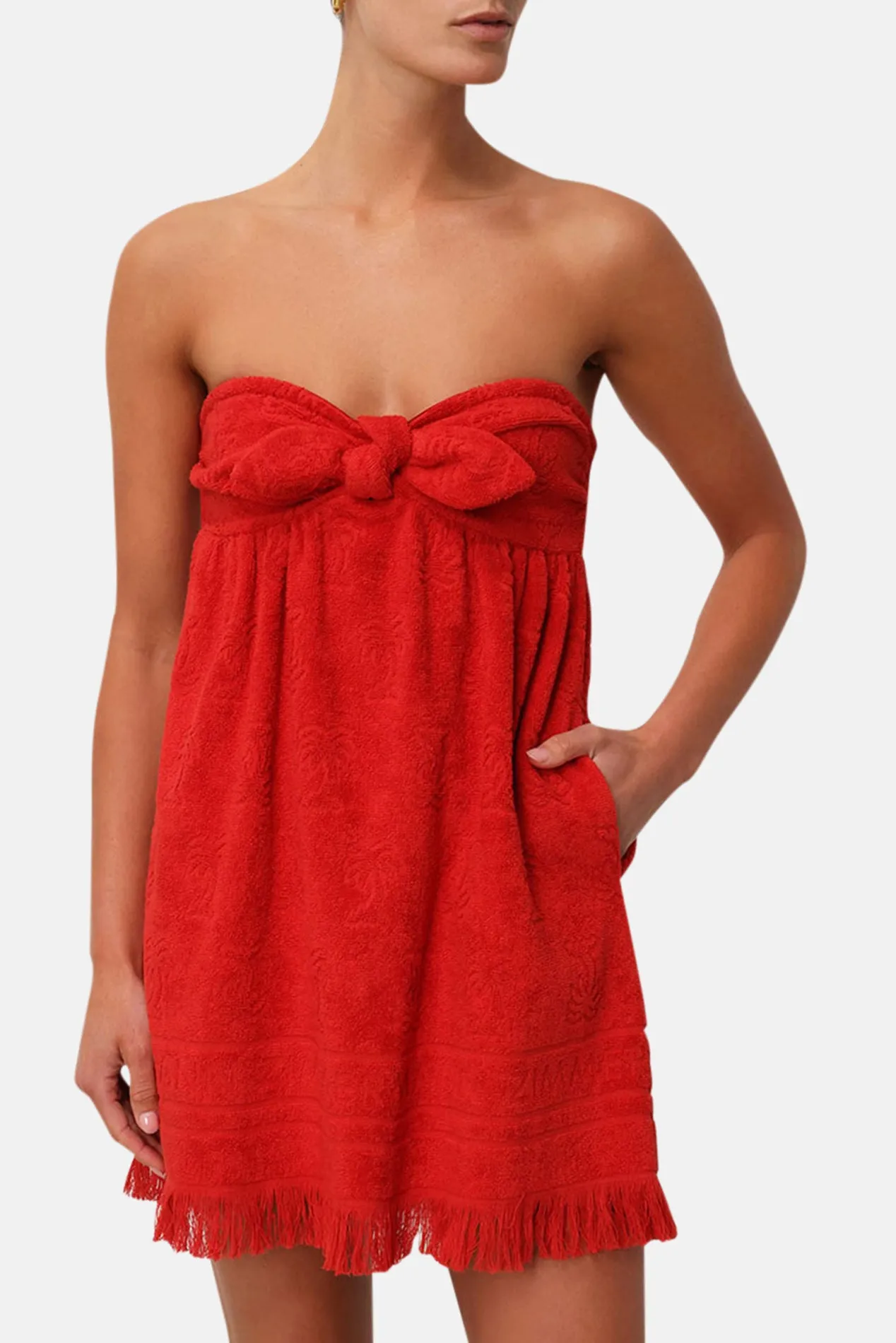 Alight Toweling Mini Dress Red