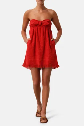 Alight Toweling Mini Dress Red