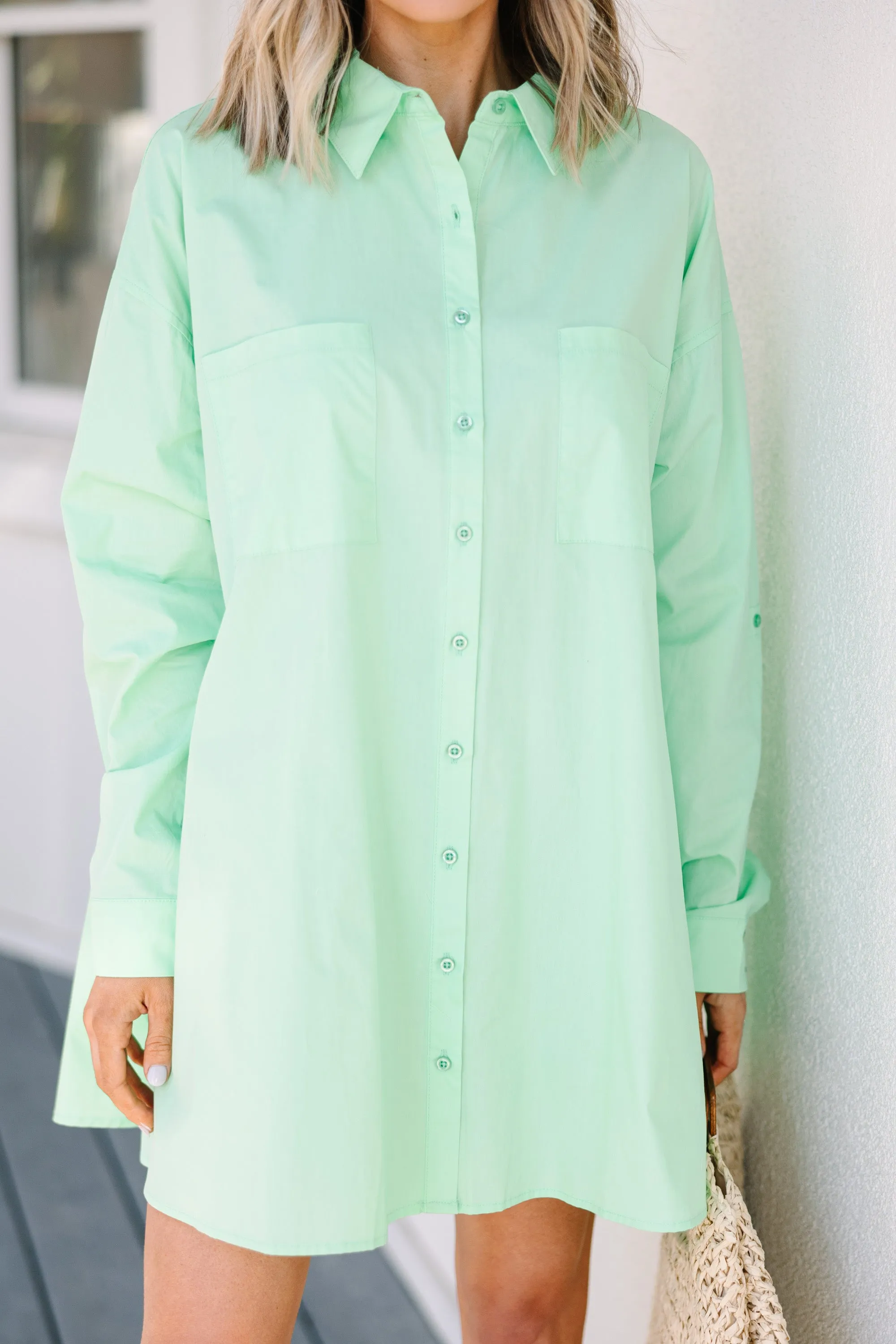 All Good Things Mint Green Shirt Dress