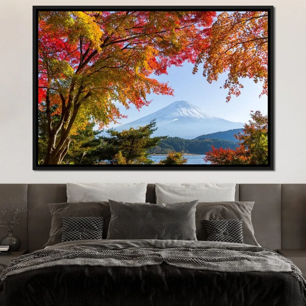 Autumn Trees by Mount Fuji