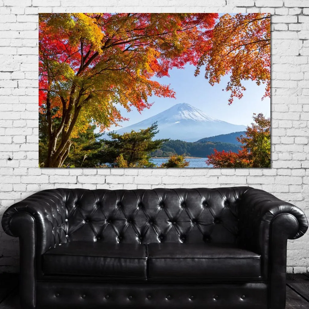 Autumn Trees by Mount Fuji