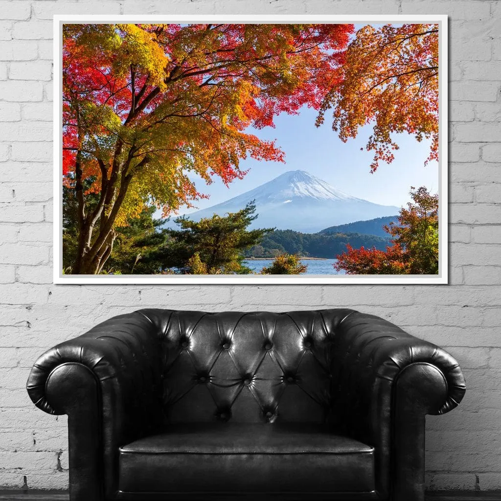 Autumn Trees by Mount Fuji