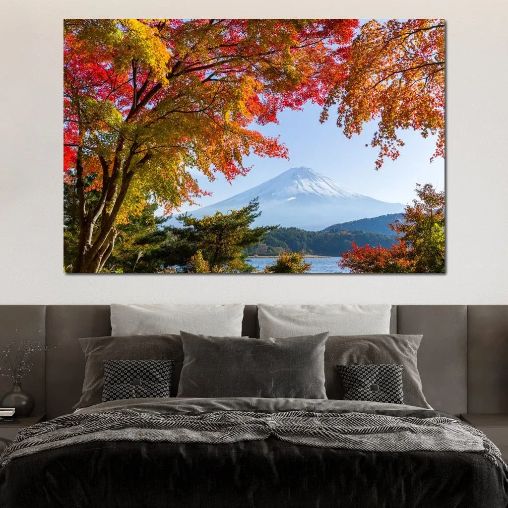 Autumn Trees by Mount Fuji