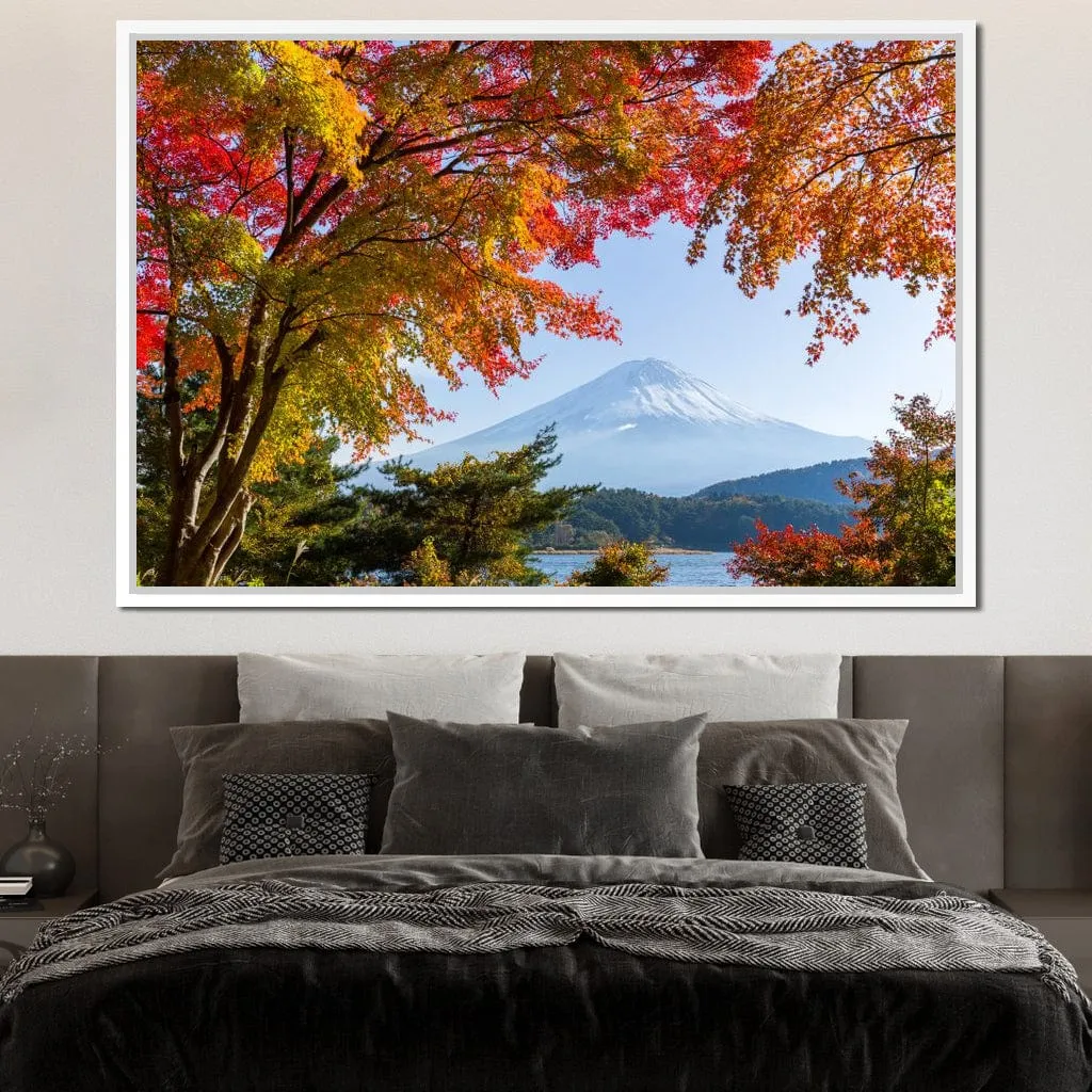 Autumn Trees by Mount Fuji