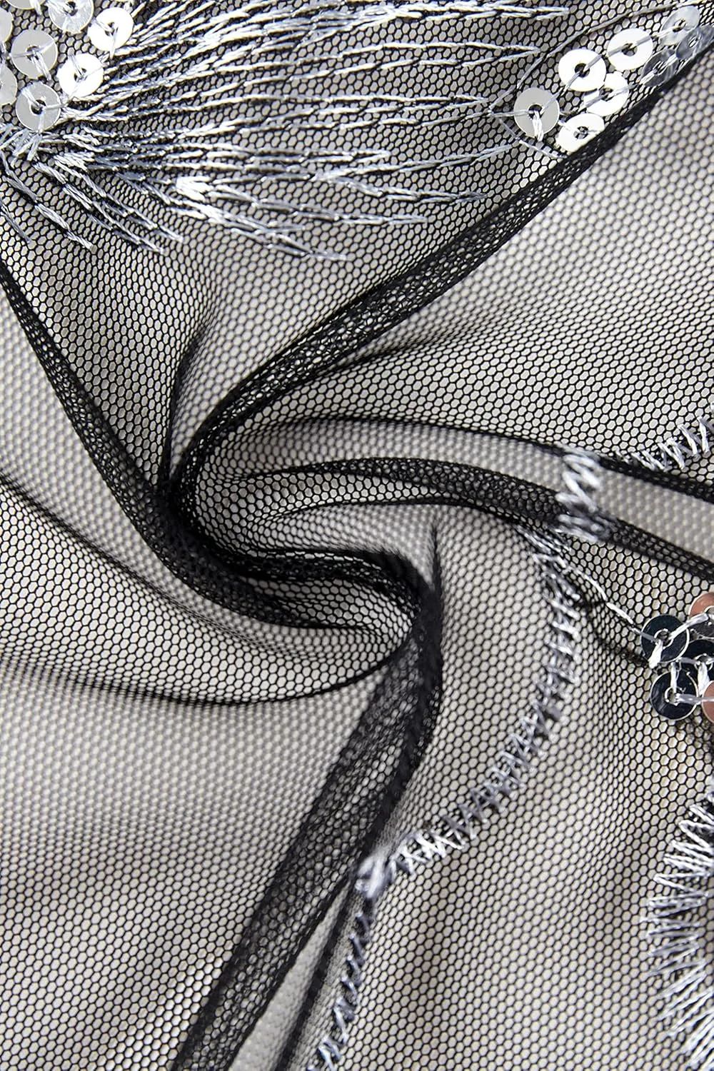 BABEYOND 1920s Sequined Shawl Wraps for Women Fringed Evening Cape Wedding Bridal Shawl Scarf for Evening Dresses Party