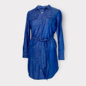 Banana Republic Denim Shirt Dress | 4 | Blue | Tie | Pre-Owned