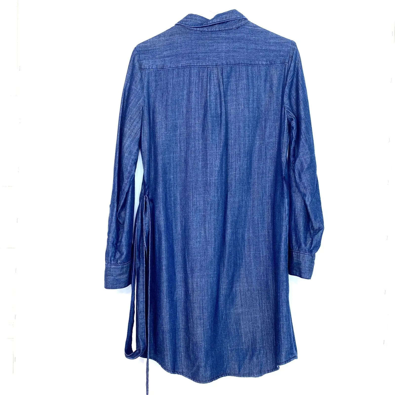 Banana Republic Denim Shirt Dress | 4 | Blue | Tie | Pre-Owned