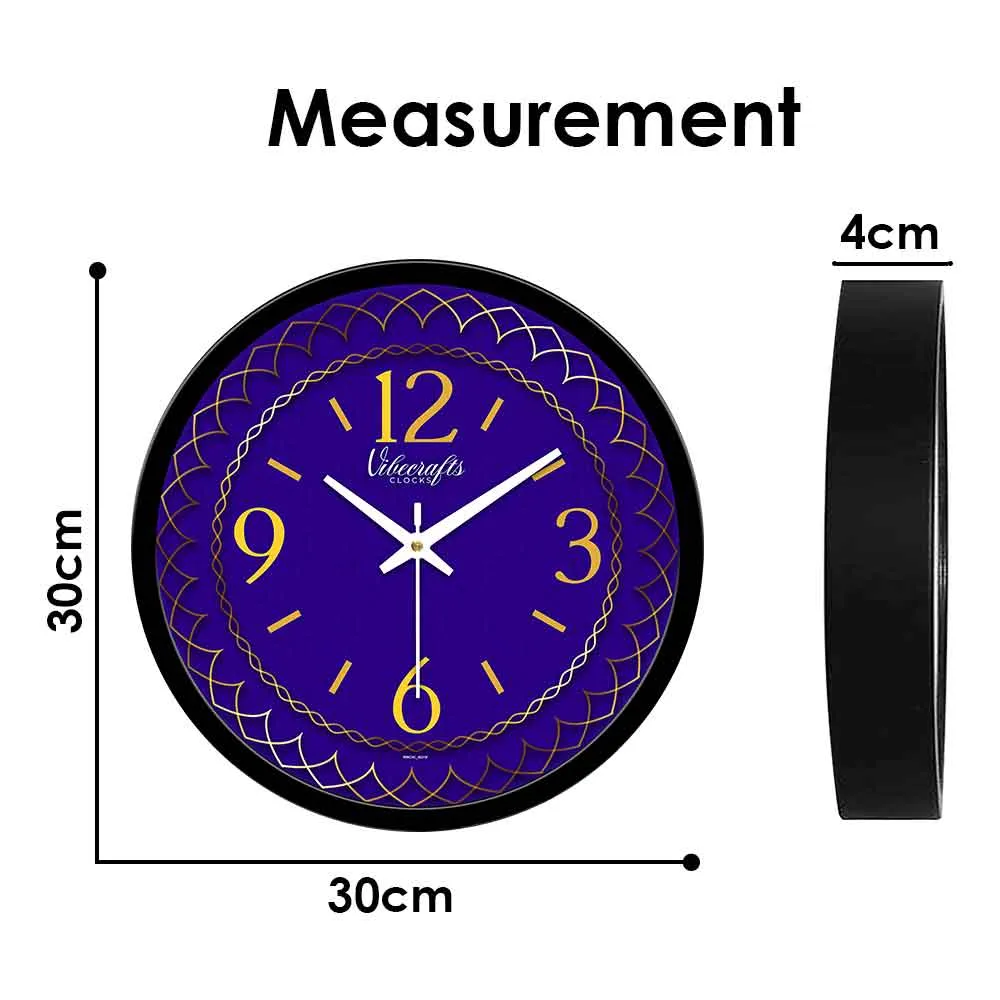 Beautiful Blue Color Printed Design Wall Clock