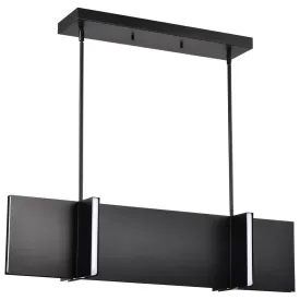 Blaine 37" LED Kitchen Island Pendant Light, Matte Black Finish