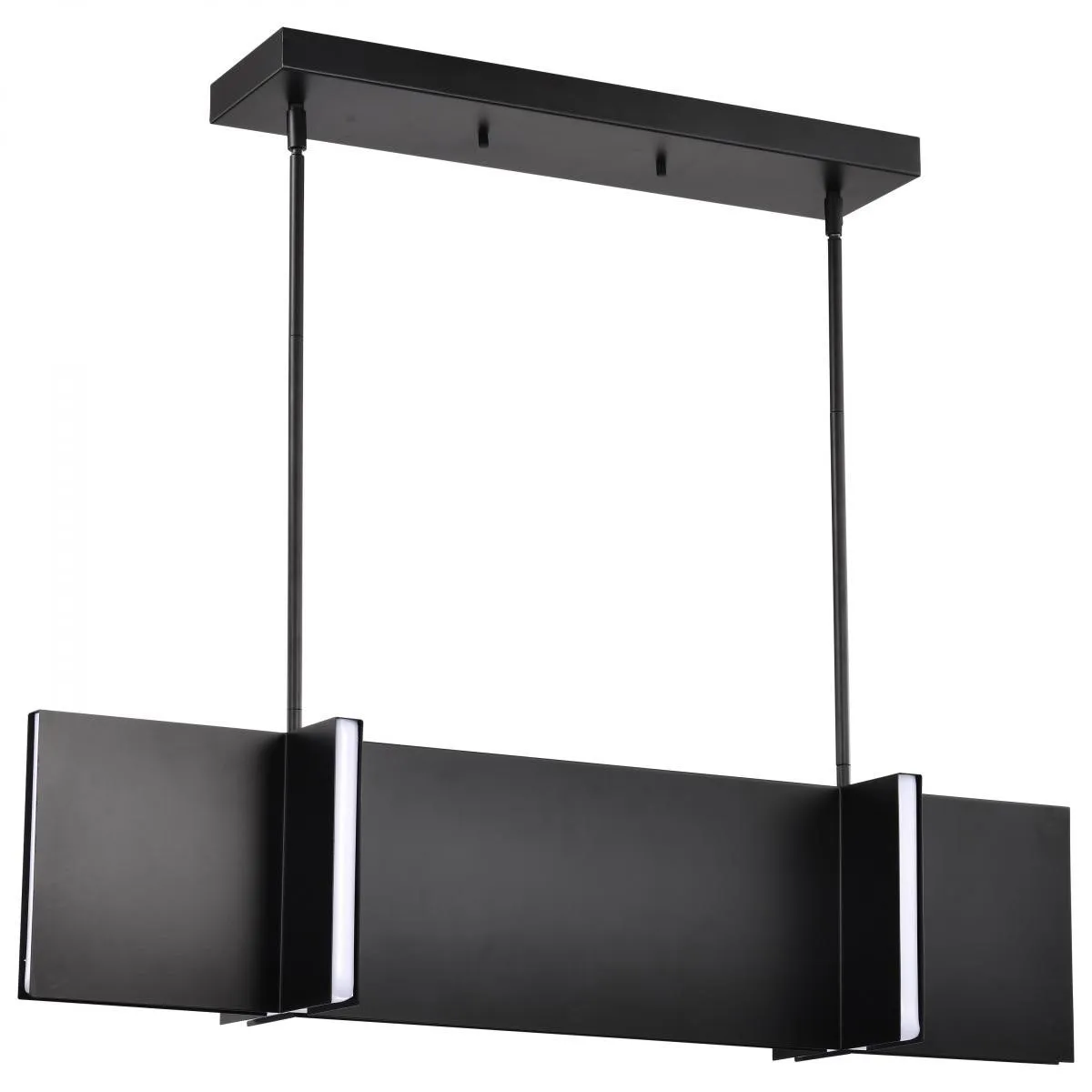 Blaine 37" LED Kitchen Island Pendant Light, Matte Black Finish