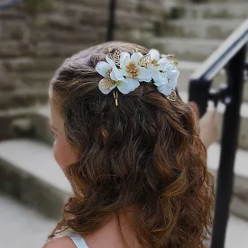 Blooming Haven Hair Comb Pair - White