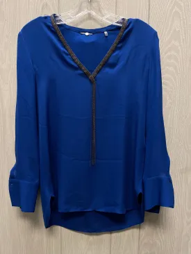Blouse Ls By Elie Tahari In Blue & Silver, Size:Xs