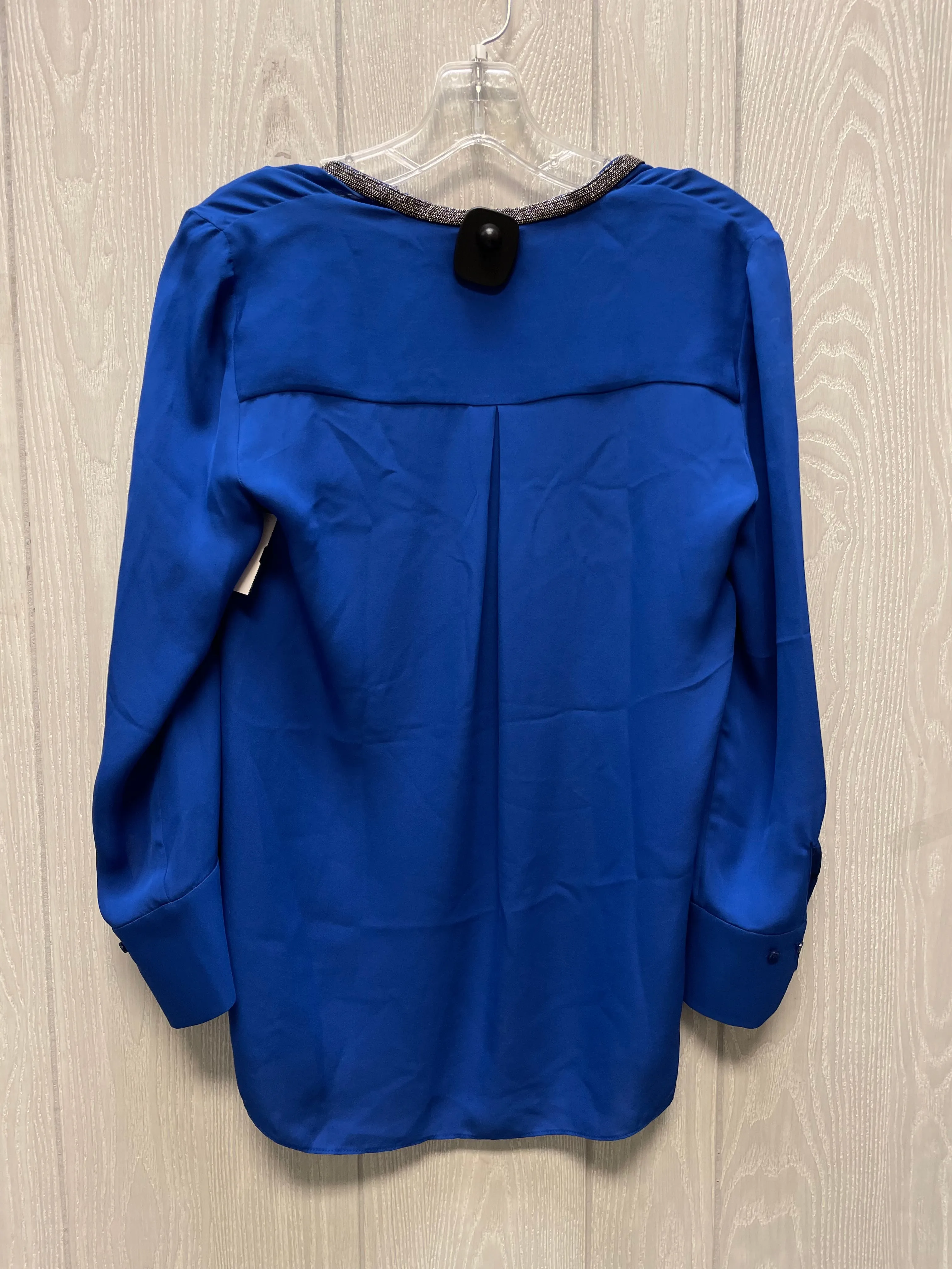 Blouse Ls By Elie Tahari In Blue & Silver, Size:Xs