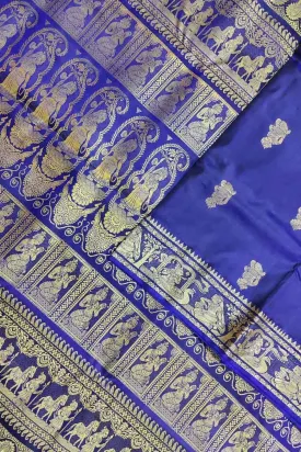 Blue Baluchari Handloom Pure Silk Saree