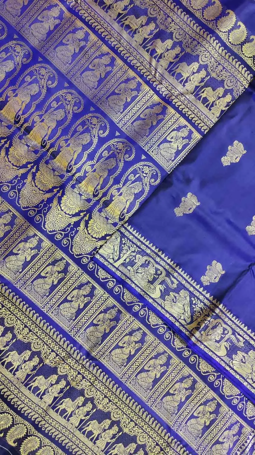 Blue Baluchari Handloom Pure Silk Saree
