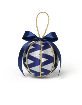 Blue Mirror Printed Bauble