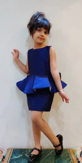 Blue Sapphire Peplum Dress