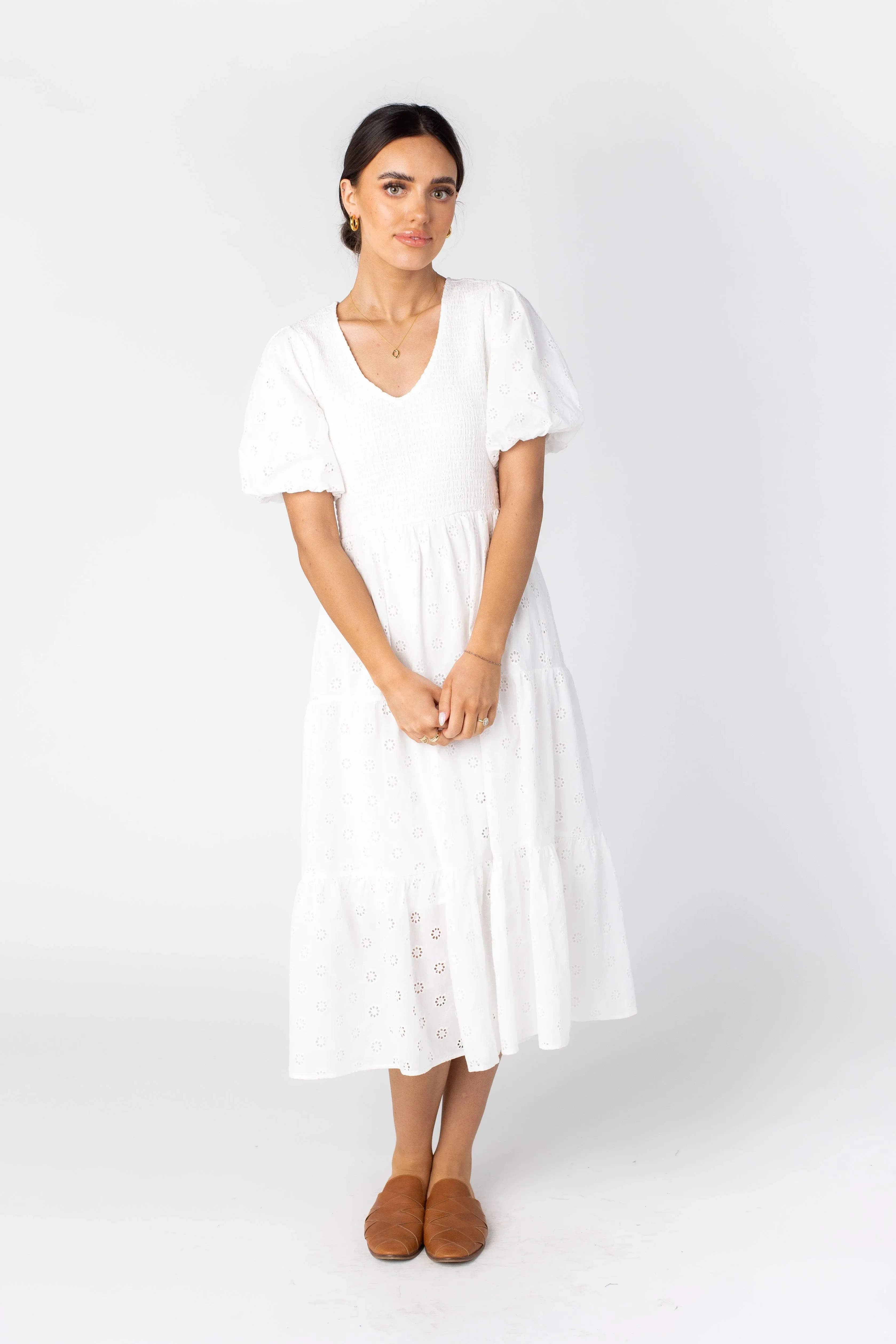 Brass & Roe Ella Eyelet Smocked Dress