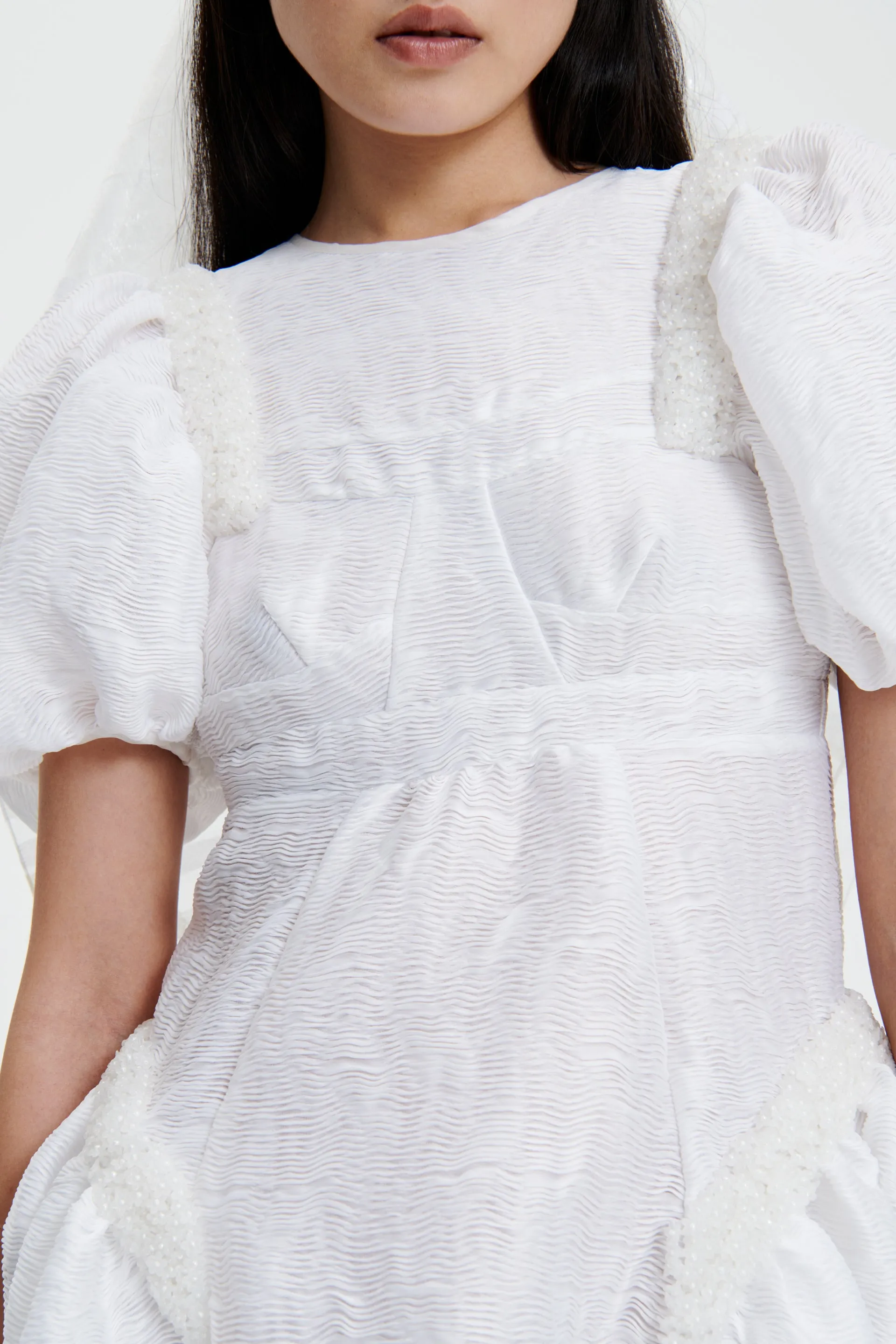 CAITLIN | DRESS DUNES MATELASSÉ WHITE BRIDAL